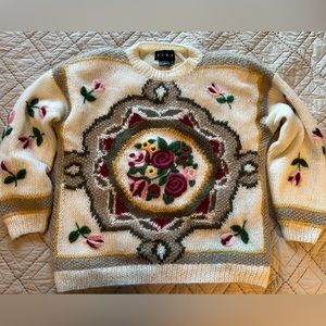 SiBA Hand Knit Mohair Blend Long Sleeve Pullover Sweater Women’s Medium Lined